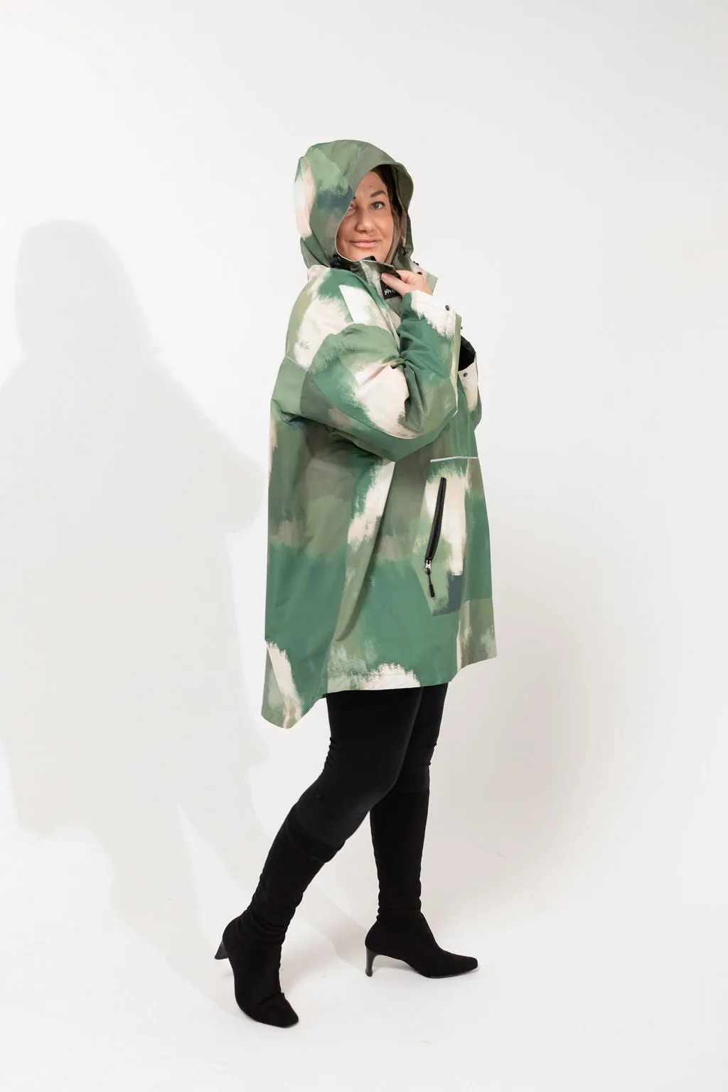 Olive Mist - waterproof, unisex, oversized anorak