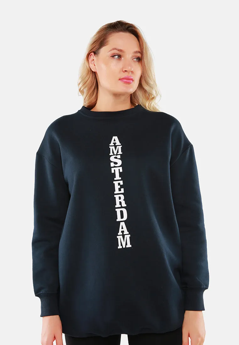 Printed Oversized Live-In Sweatshirt By Ruw