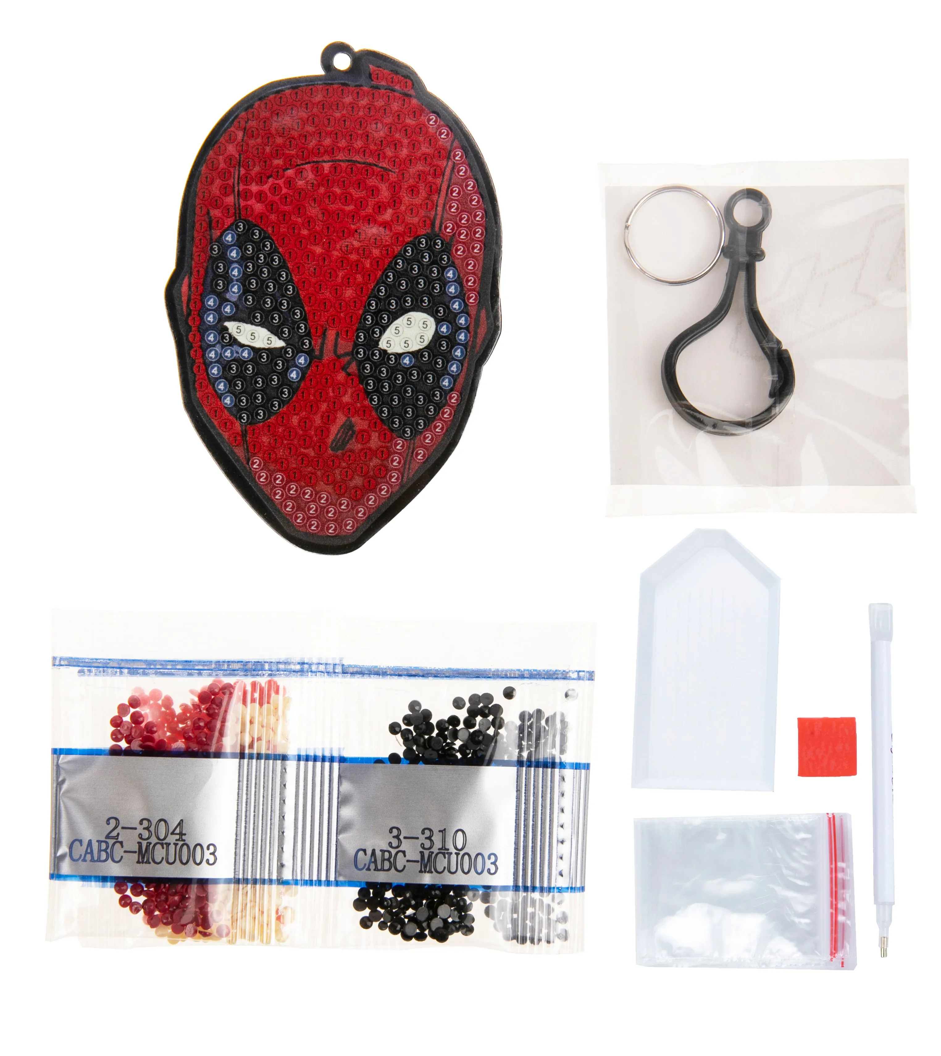 "Deadpool" Crystal Art Bag Charm Kit MARVEL