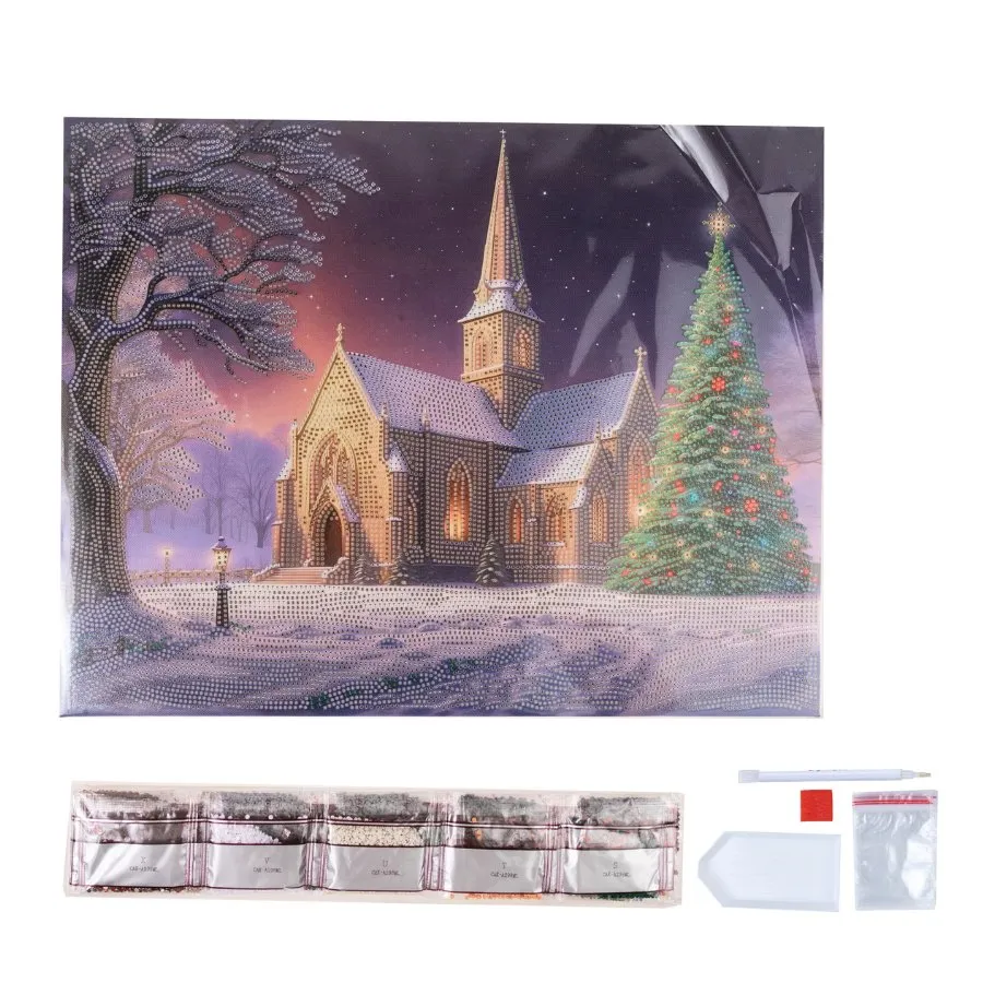 "Silent Night" Crystal Art Canvas Kit 45cmx35cm