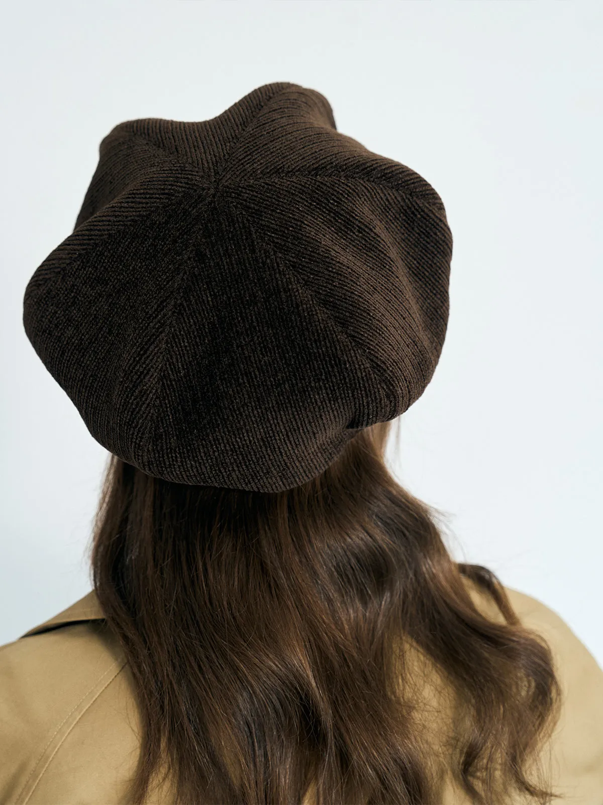 "Velvet Cloud" Beret Hat - Chocolate