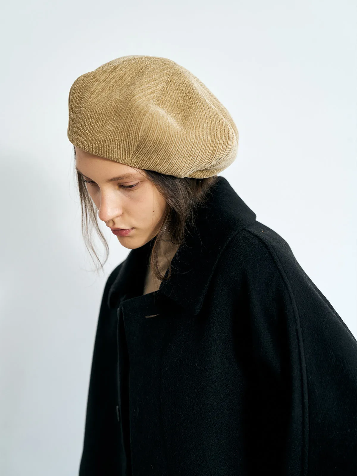 "Velvet Cloud" Beret Hat - Ecru