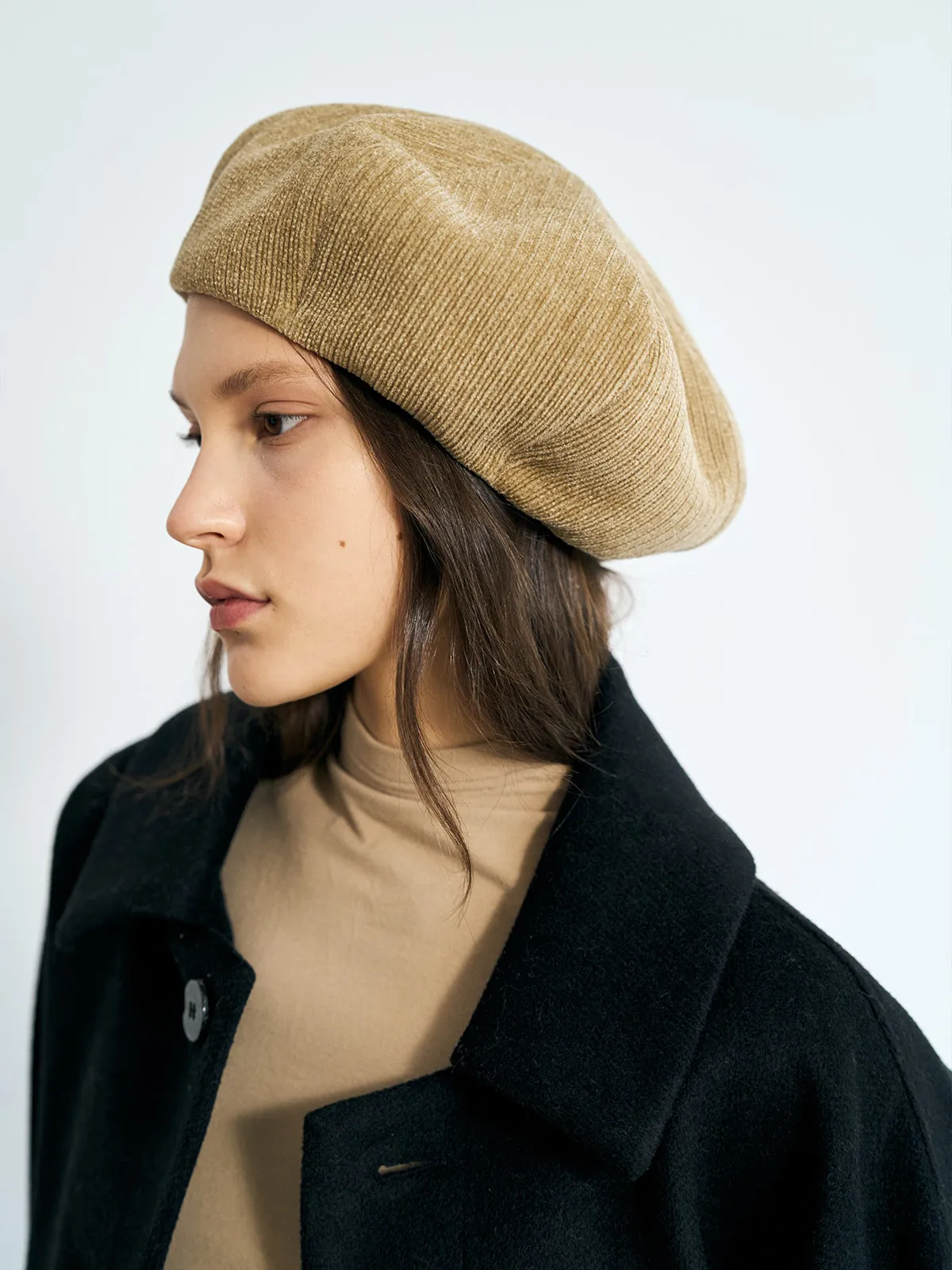 "Velvet Cloud" Beret Hat - Ecru