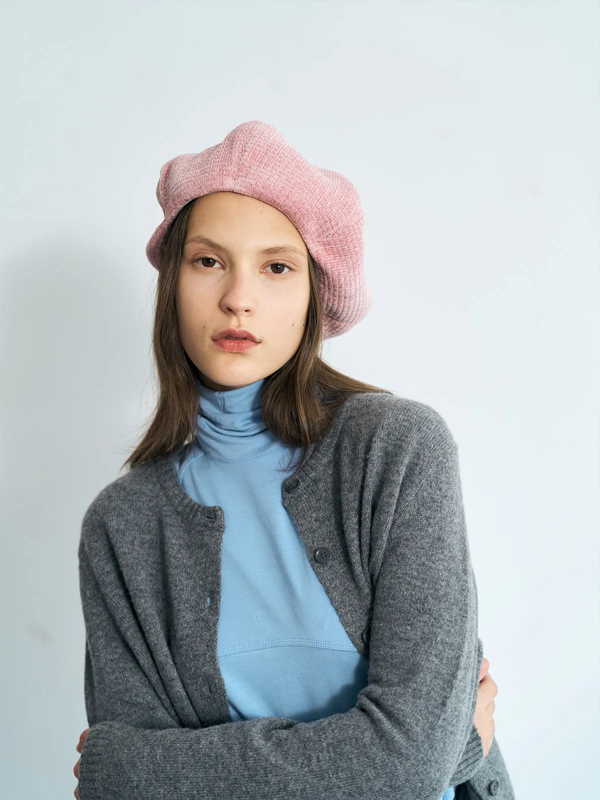 "Velvet Cloud" Beret Hat - Light Pink