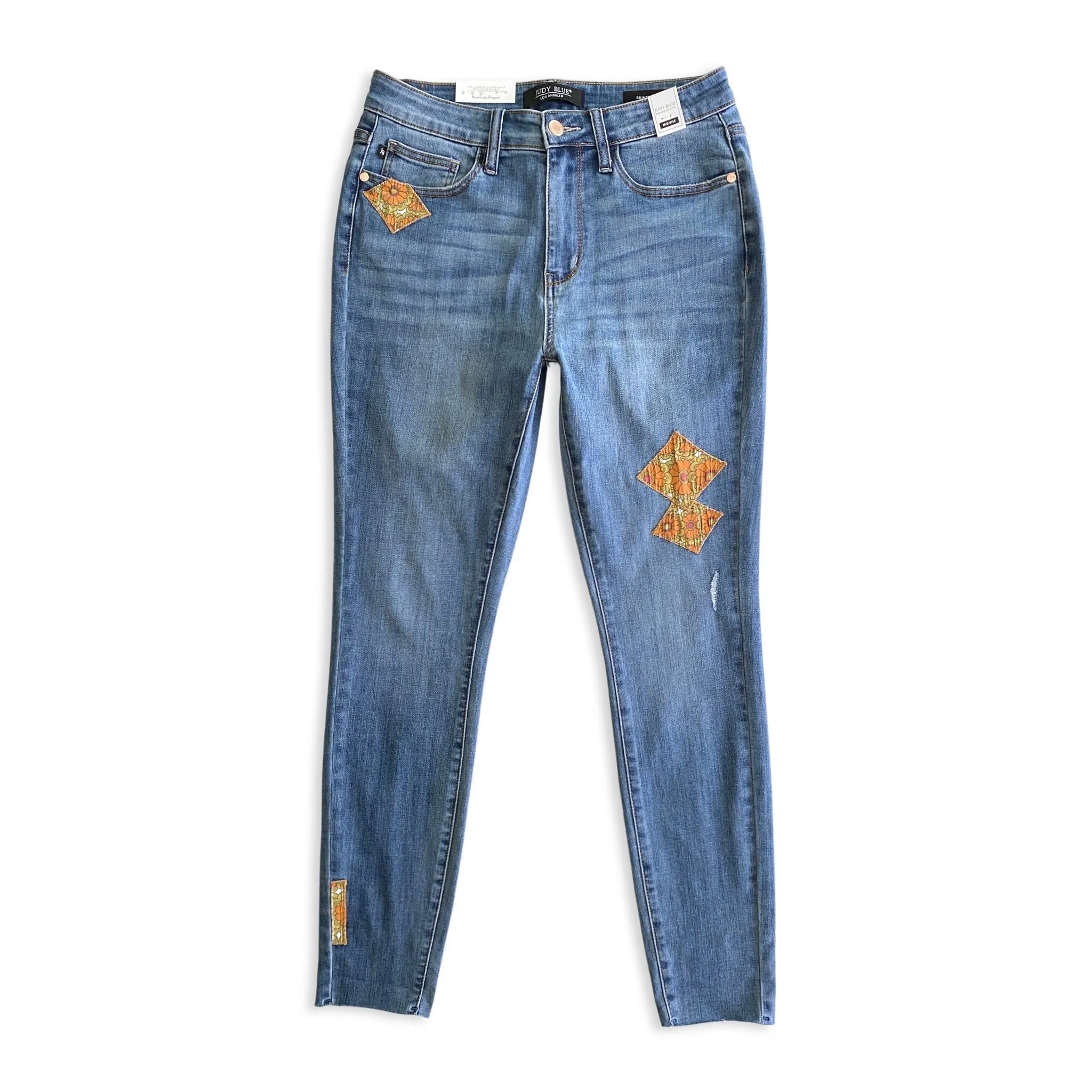 Retro Vibes Judy Blue Patch Skinny Jeans