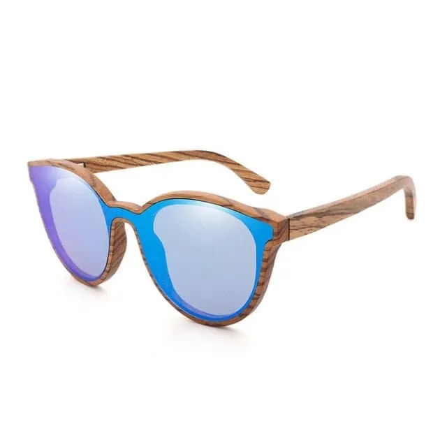 Round Bamboo Sun Glasses