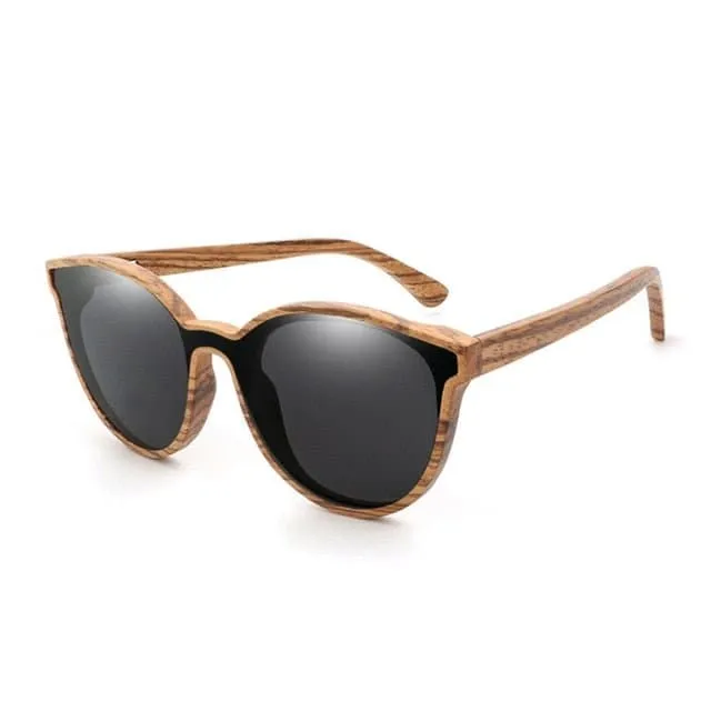 Round Bamboo Sun Glasses