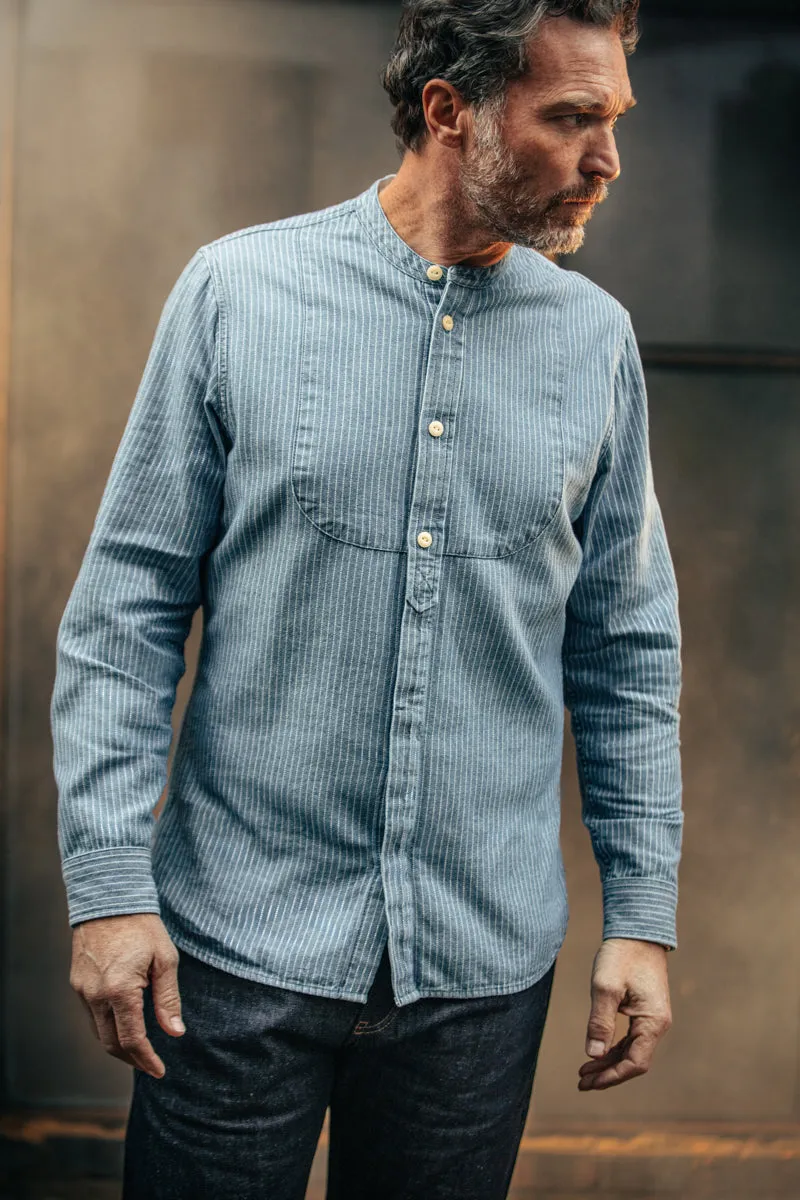 SALVAGE STOCK Emerson Shirt Indigo Stripe