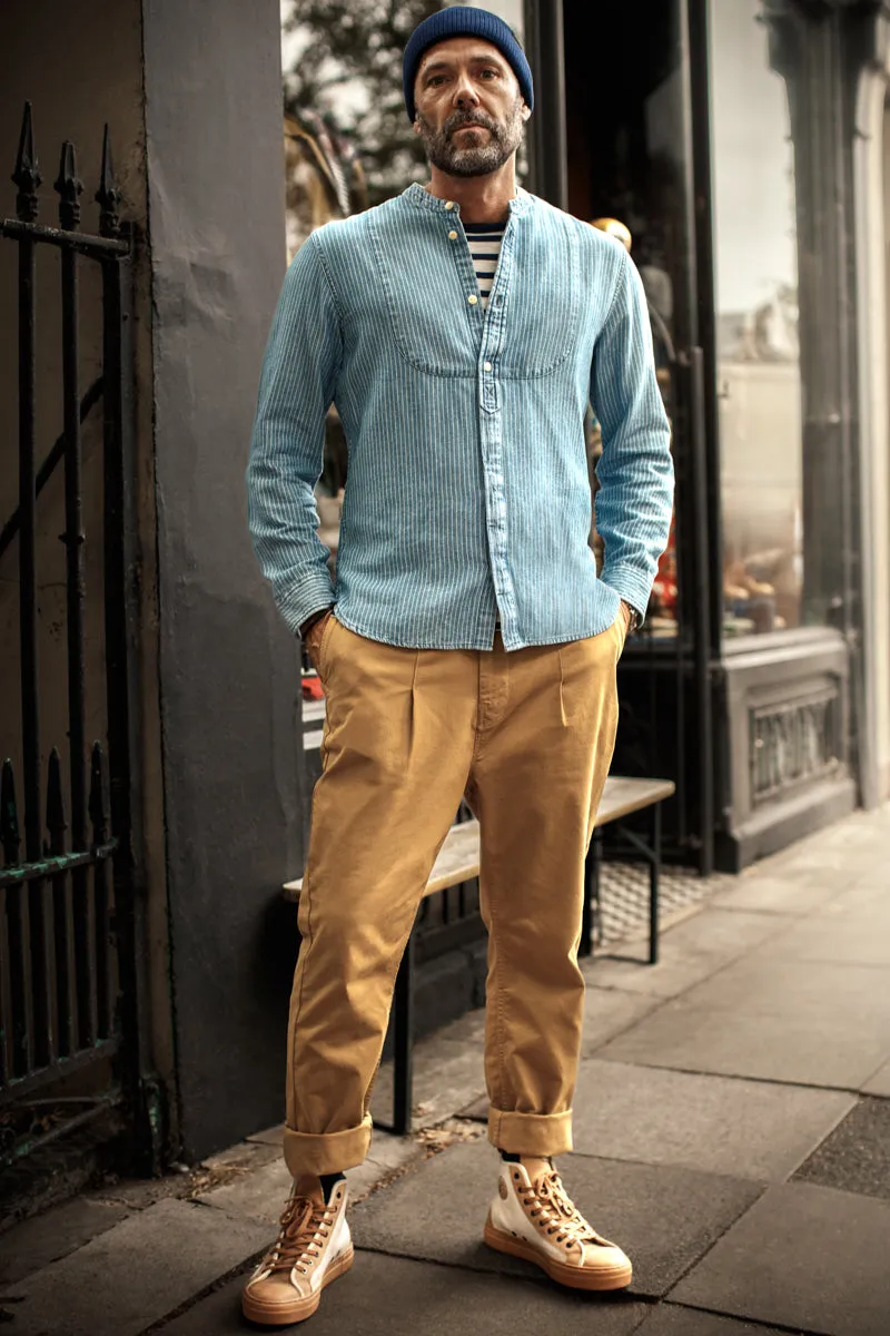 SALVAGE STOCK Emerson Shirt Indigo Stripe