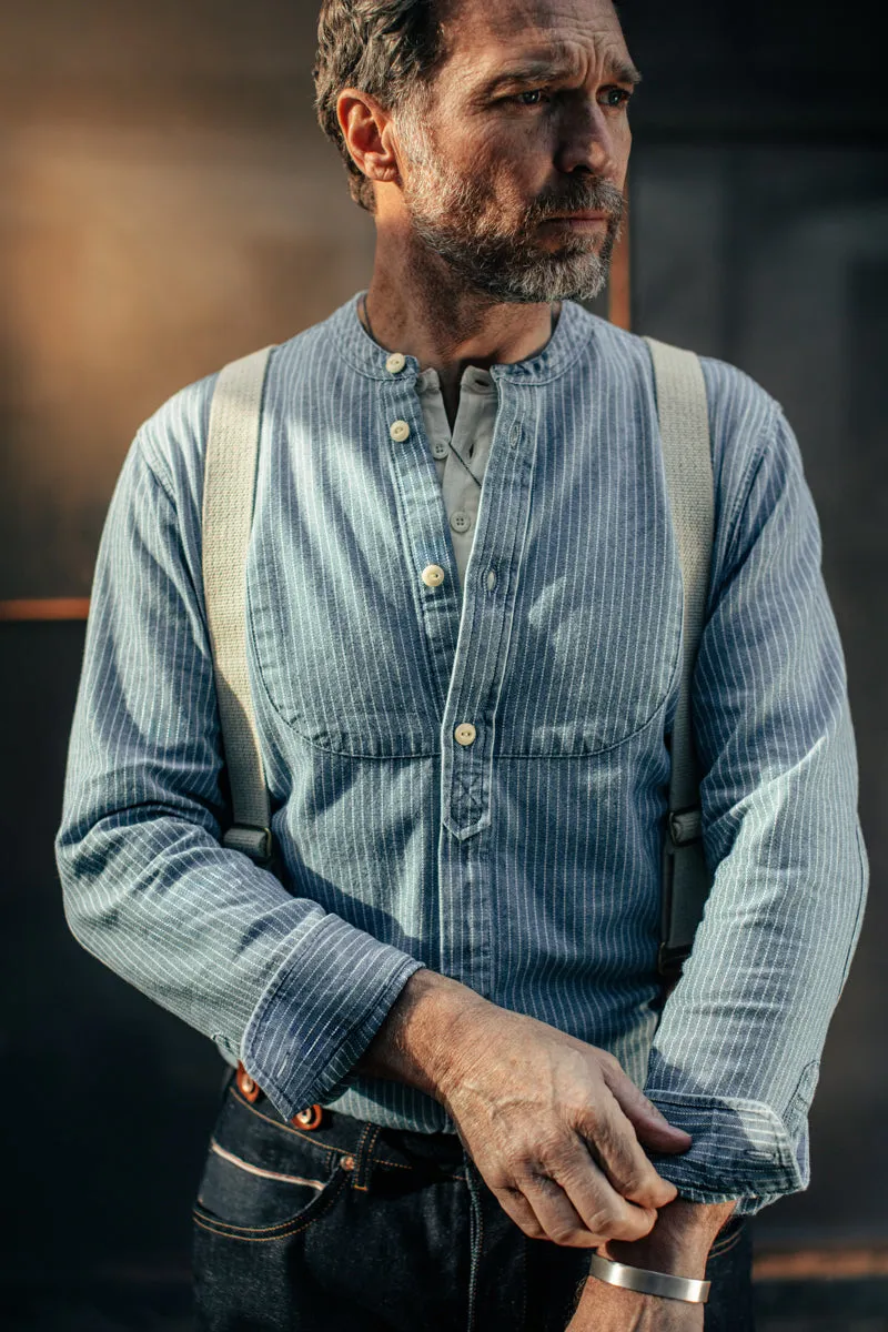 SALVAGE STOCK Emerson Shirt Indigo Stripe