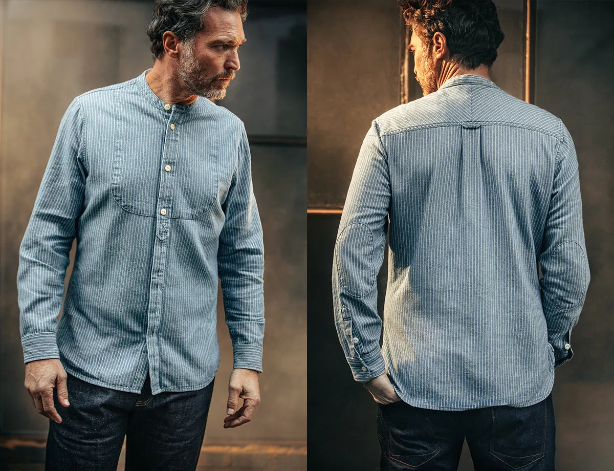 SALVAGE STOCK Emerson Shirt Indigo Stripe