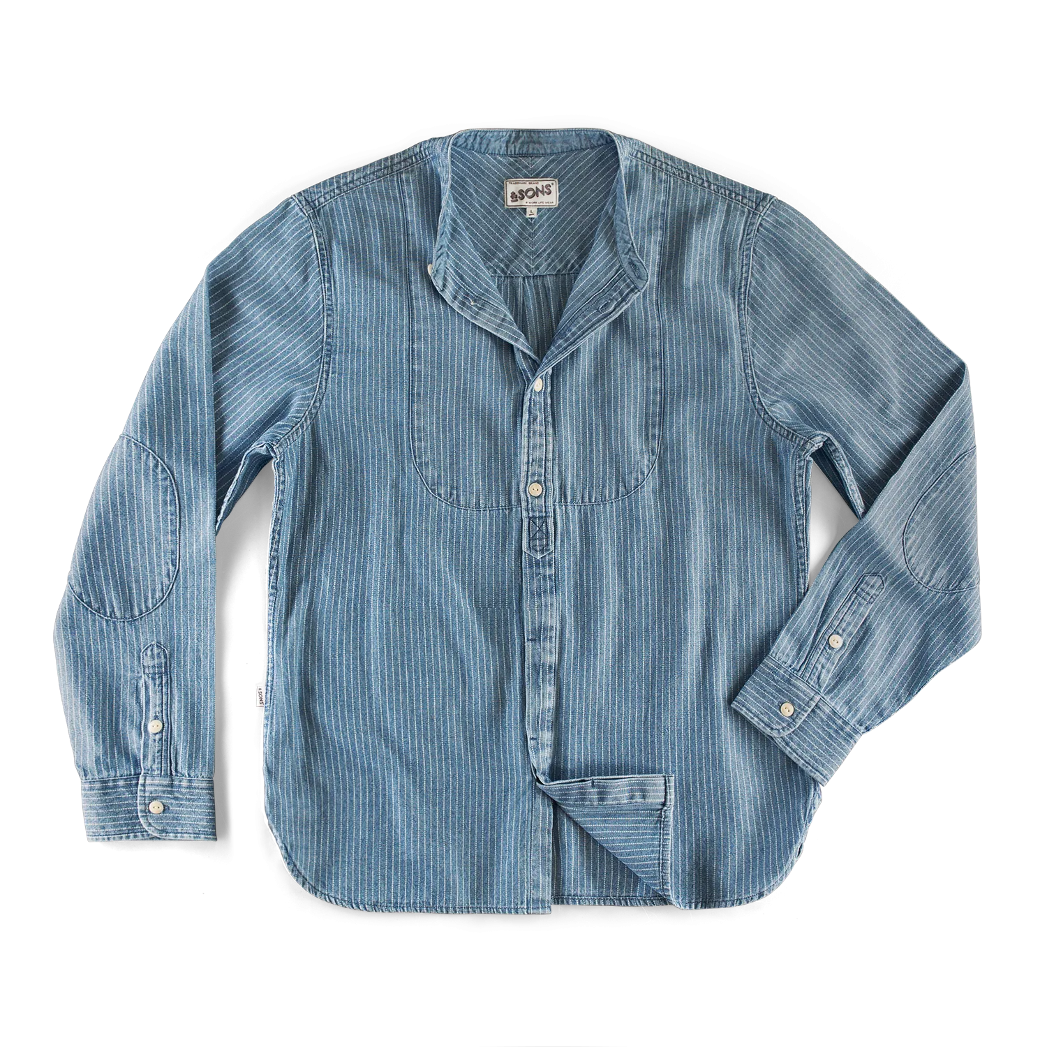 SALVAGE STOCK Emerson Shirt Indigo Stripe