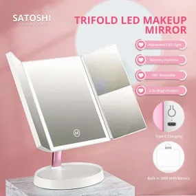 Satoshi Smart Memory Function Dimmable LED Makeup Mirror Travel Essentials Cosmetic Magnifying Mirror