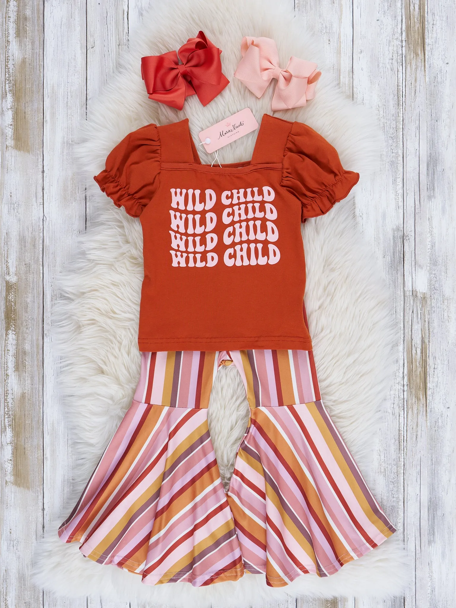 Sepia Wild Child Striped Bell Bottom Outfit