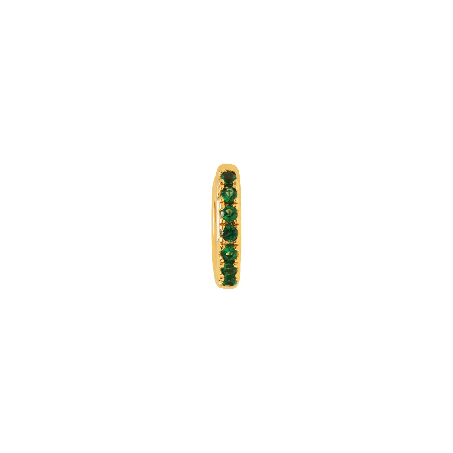 (Single) Emerald Pave Huggie Hoop