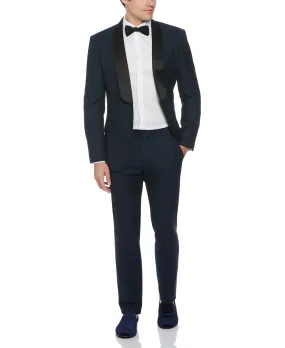 Slim Fit Navy Textured Tuxedo