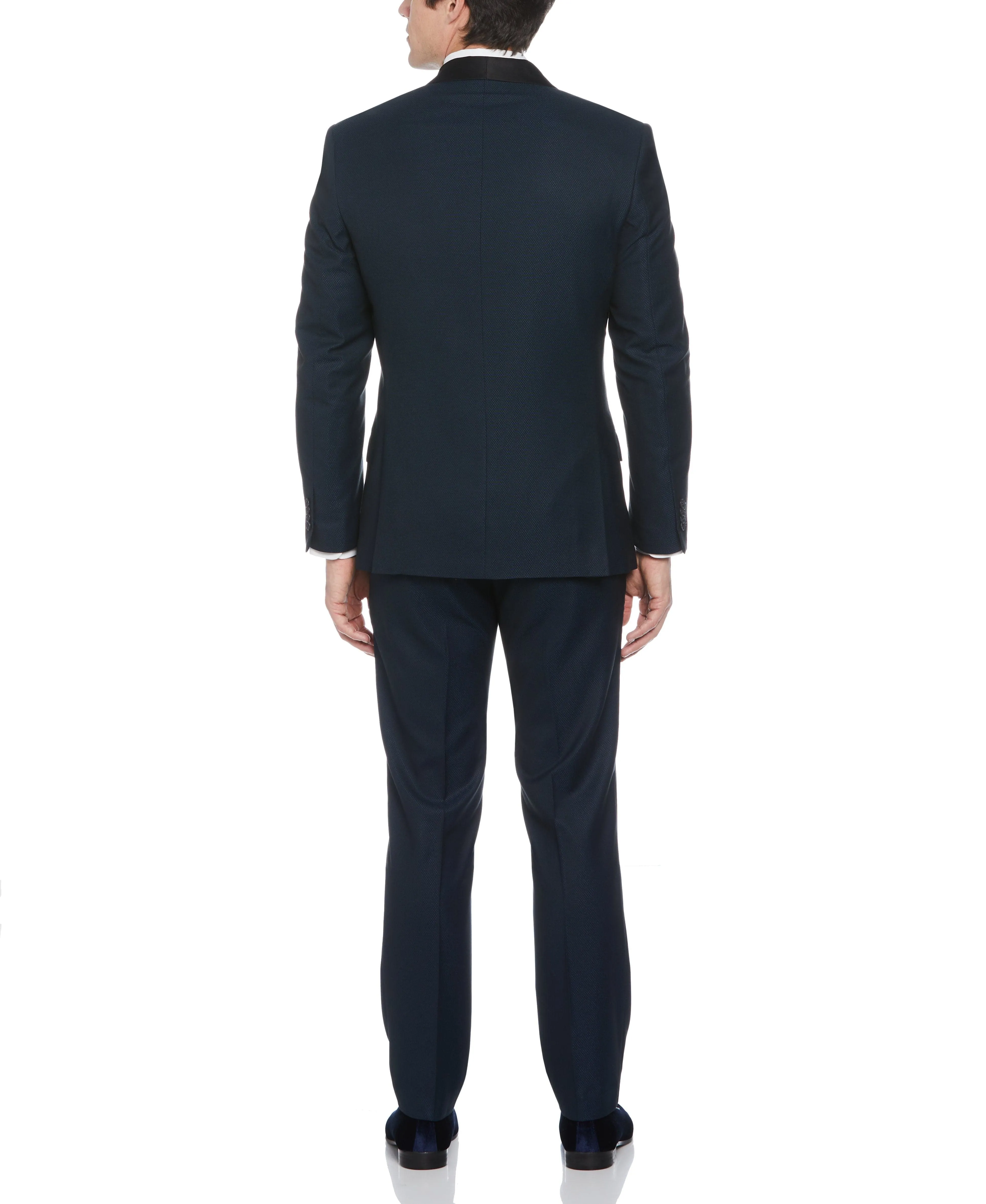 Slim Fit Navy Textured Tuxedo