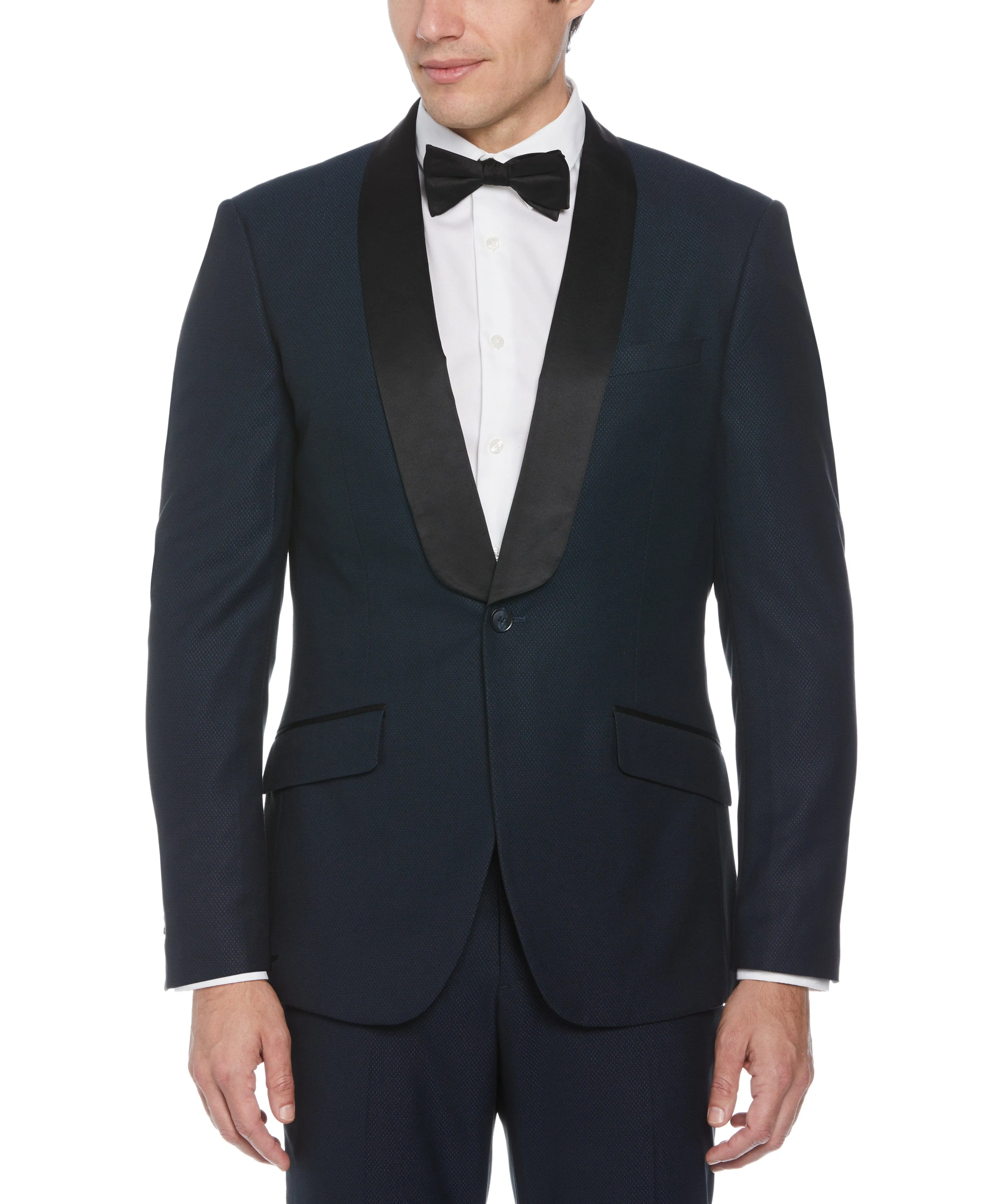 Slim Fit Navy Textured Tuxedo