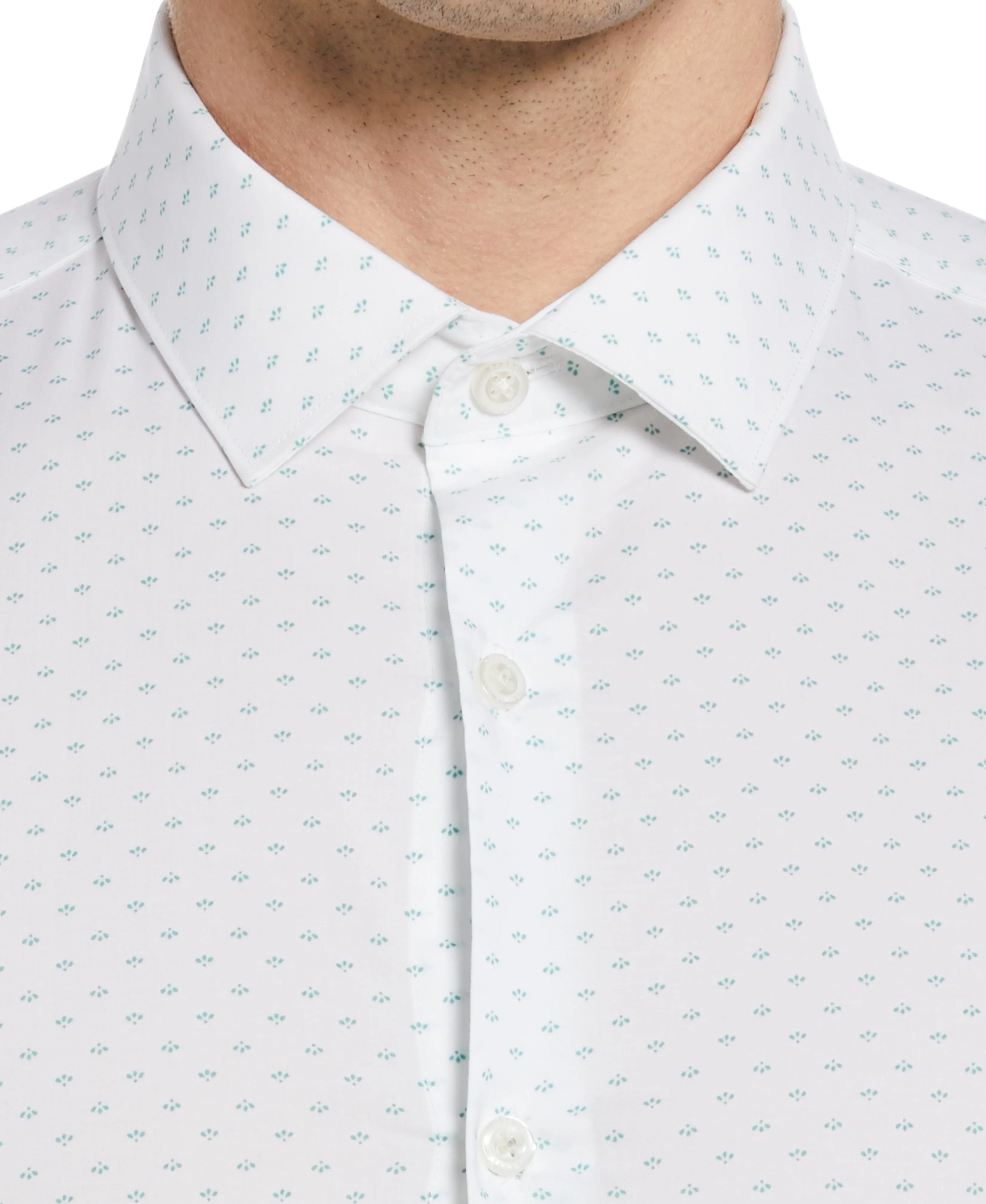 Slim Fit Poplin Fleur Print Dress Shirt