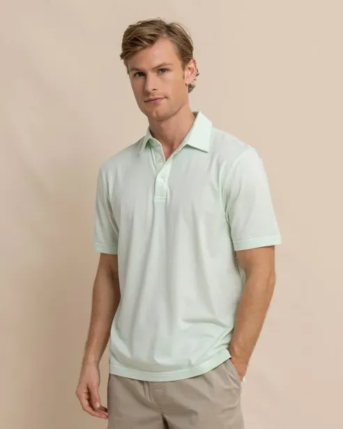 Southern Tide The Seaport Davenport Stripe Polo - Morning Mist Sage