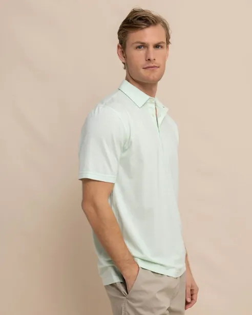 Southern Tide The Seaport Davenport Stripe Polo - Morning Mist Sage