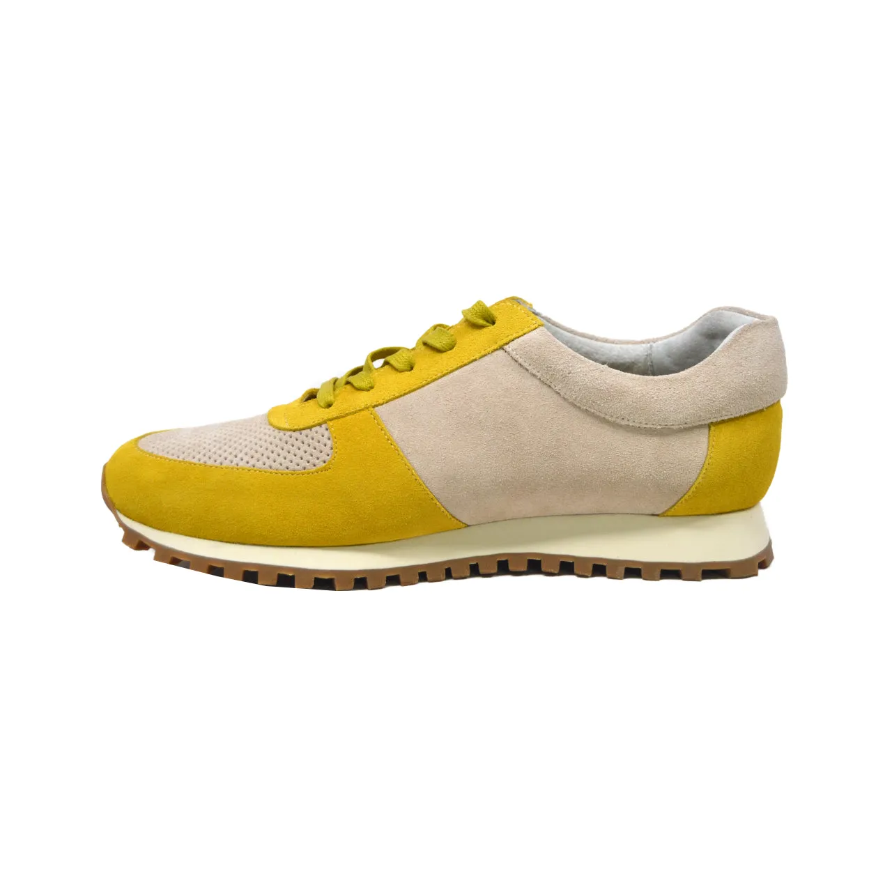 Surrey Yellow & Bone Sneakers - Stylish British Collection Shoes