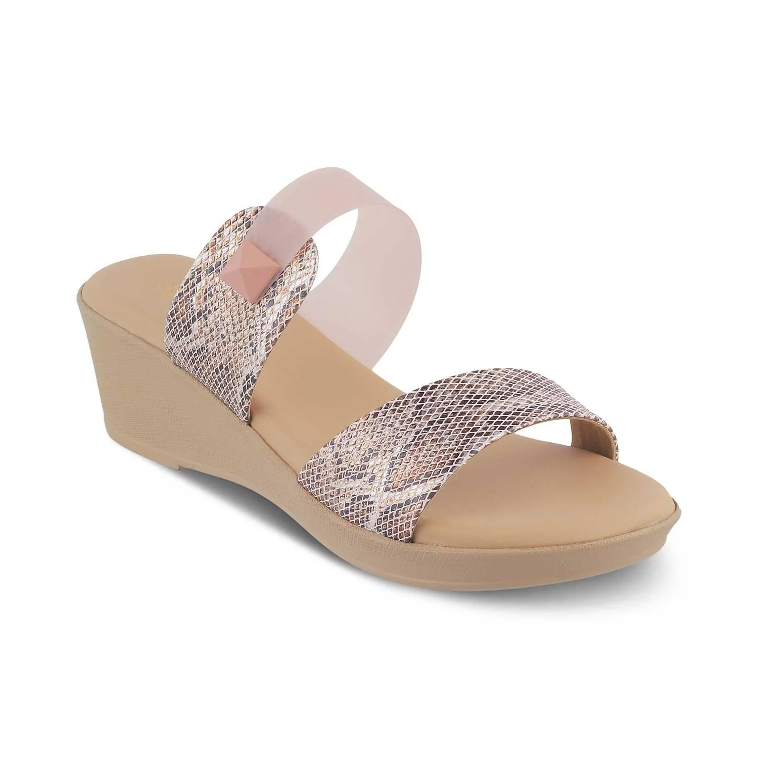 The Chios Pink Women's Casual Wedge Sandals Tresmode