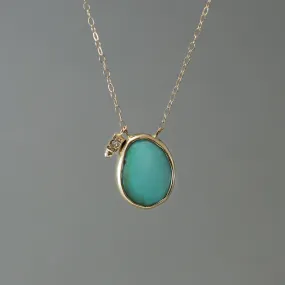 TURQUOISE AND DIAMOND 14K PENDANT