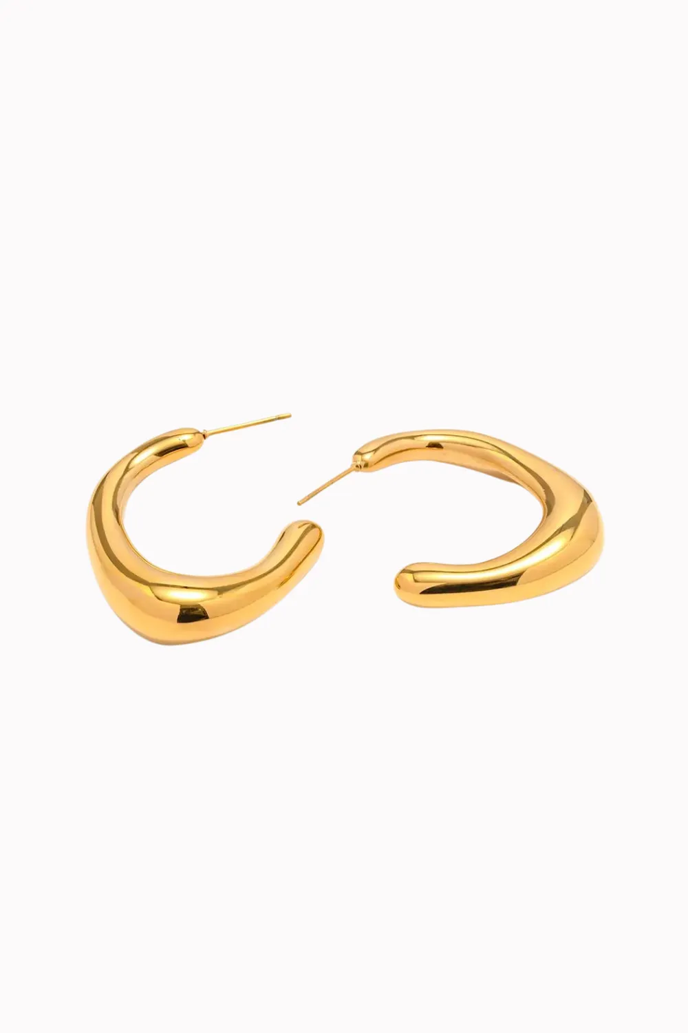 WATER RESISTANT GEOMETRIC SHAPED HOOP EARRINGS