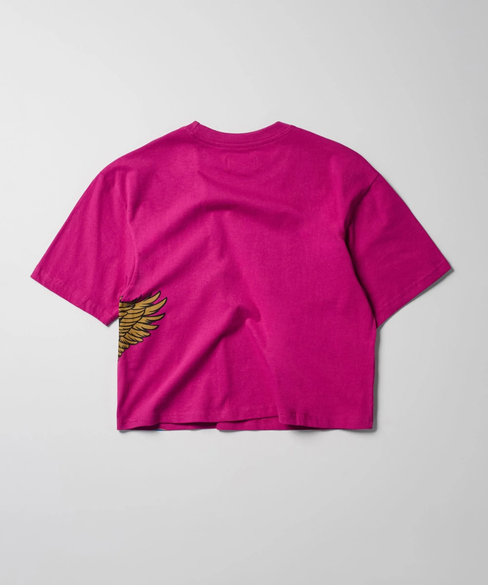 Women Wild Ones Eagle Cropped Short Sleeve Tee - Hot Pink